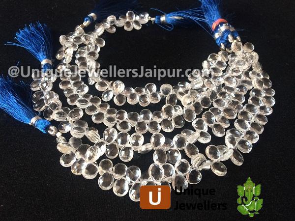 Crystal Quartz Faceted Pear Beads